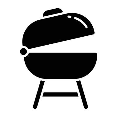 bbq sobasının katı tasarım simgesi