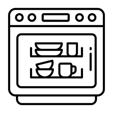 Bulaşık makinesinin modern tasarım simgesi.