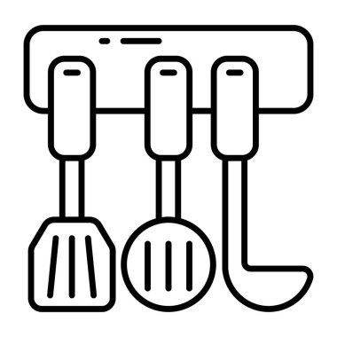 Mutfak kaşıklarının modern tasarım simgesi 