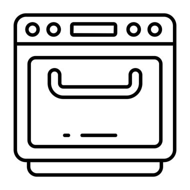 Yemek pişirme fırınının düzenlenebilir tasarım simgesi 