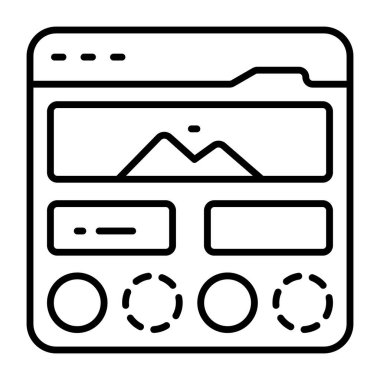 Web manzarasının kavramsal doğrusal tasarım simgesi 