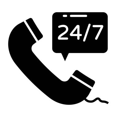 A unique design icon of 24/7hr call service 