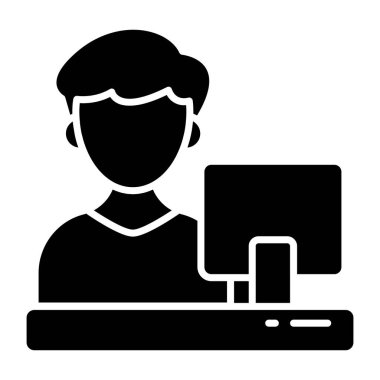 Resepsiyonistin sağlam bir tasarım simgesi 