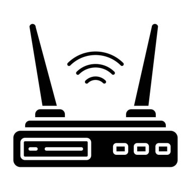 Wi-Fi yönlendiricisinin modern tasarım simgesi 