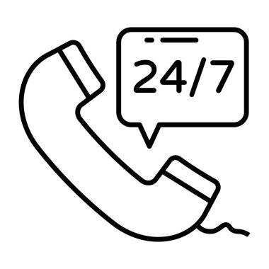 A unique design icon of 24/7hr call service 