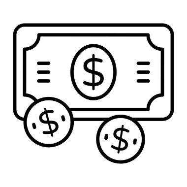 A unique design icon of paper currency 