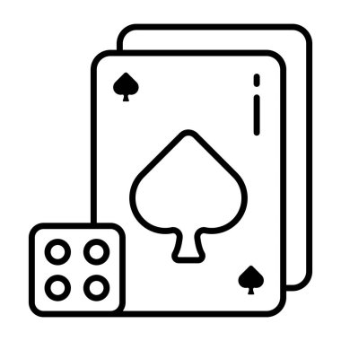 Trendy design of poker cards icon