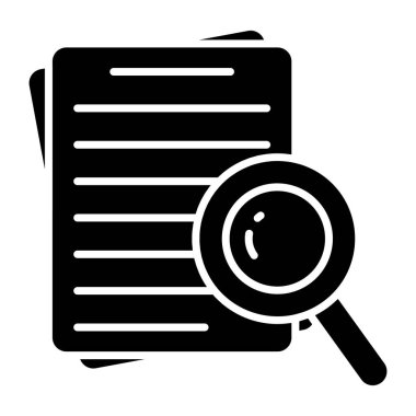 Arama kağıdının kavramsal katı tasarım simgesi 