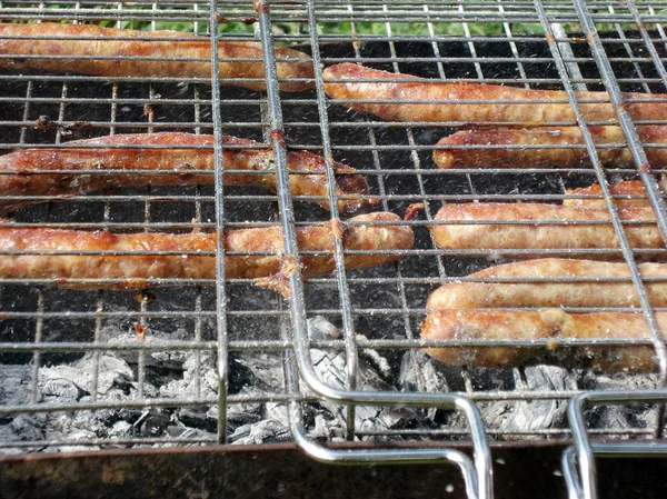 Embutidos Fritos Con Queso Perfumados Con Cenizas — Foto de Stock