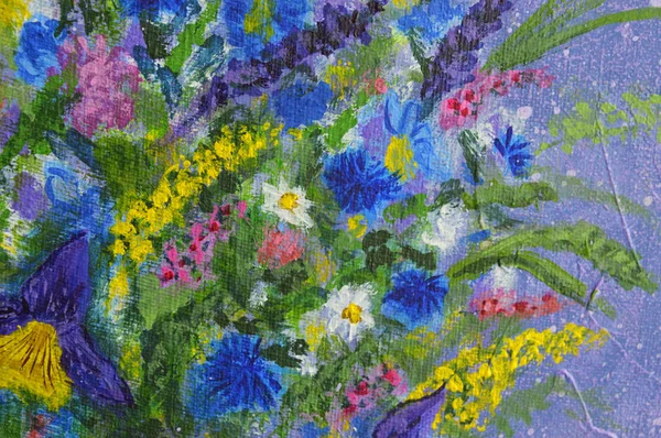 painted in oil natural flowers, art background