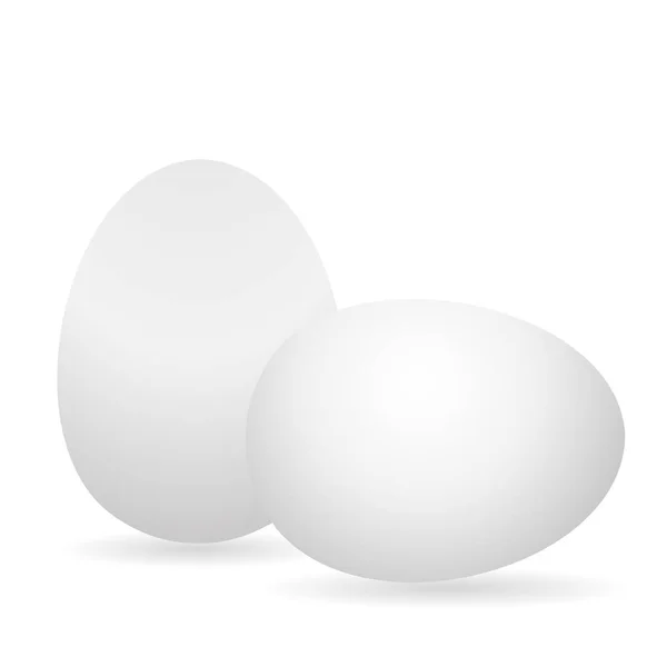 Huevo Pollo Huevo Blanco Aislado Sobre Fondo Blanco Ilustración Vectorial — Vector de stock