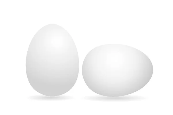 Яйце Біла Яєчна Курка Ізольовані Білому Тлі Векторні Ілюстрації — стоковий вектор