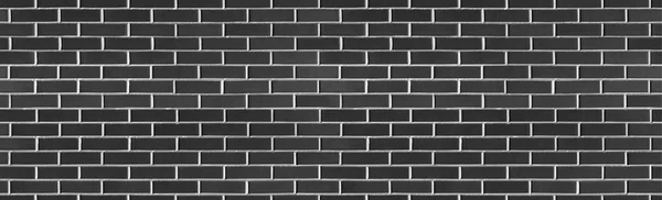 Vintage Seamless Black Wash Brick Wall Texture Design Panoramic Background — Stock Photo, Image