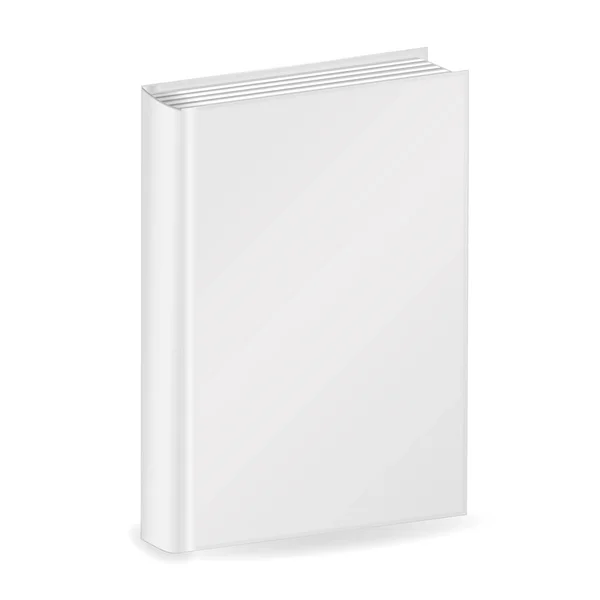 Cubierta Vertical Blanco Del Libro Aislado Sobre Fondo Blanco Mockup — Archivo Imágenes Vectoriales