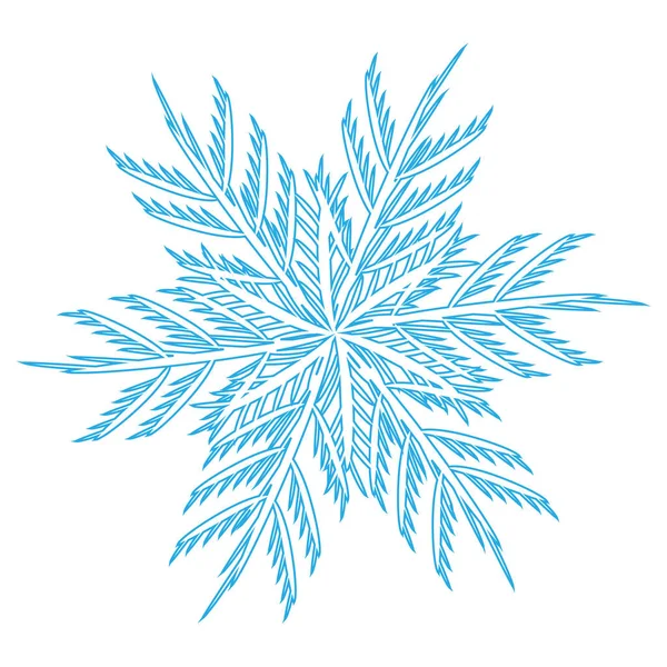 Zima Śnieżynka Niebieska Ikona Białym Tle Białym Tle Ilustracja Wektorowa — Wektor stockowy