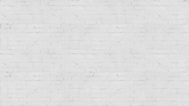 Vintage eski beyaz yıkama tuğla duvar doku tasarımı için. Metin veya görüntü için panoramik arka plan