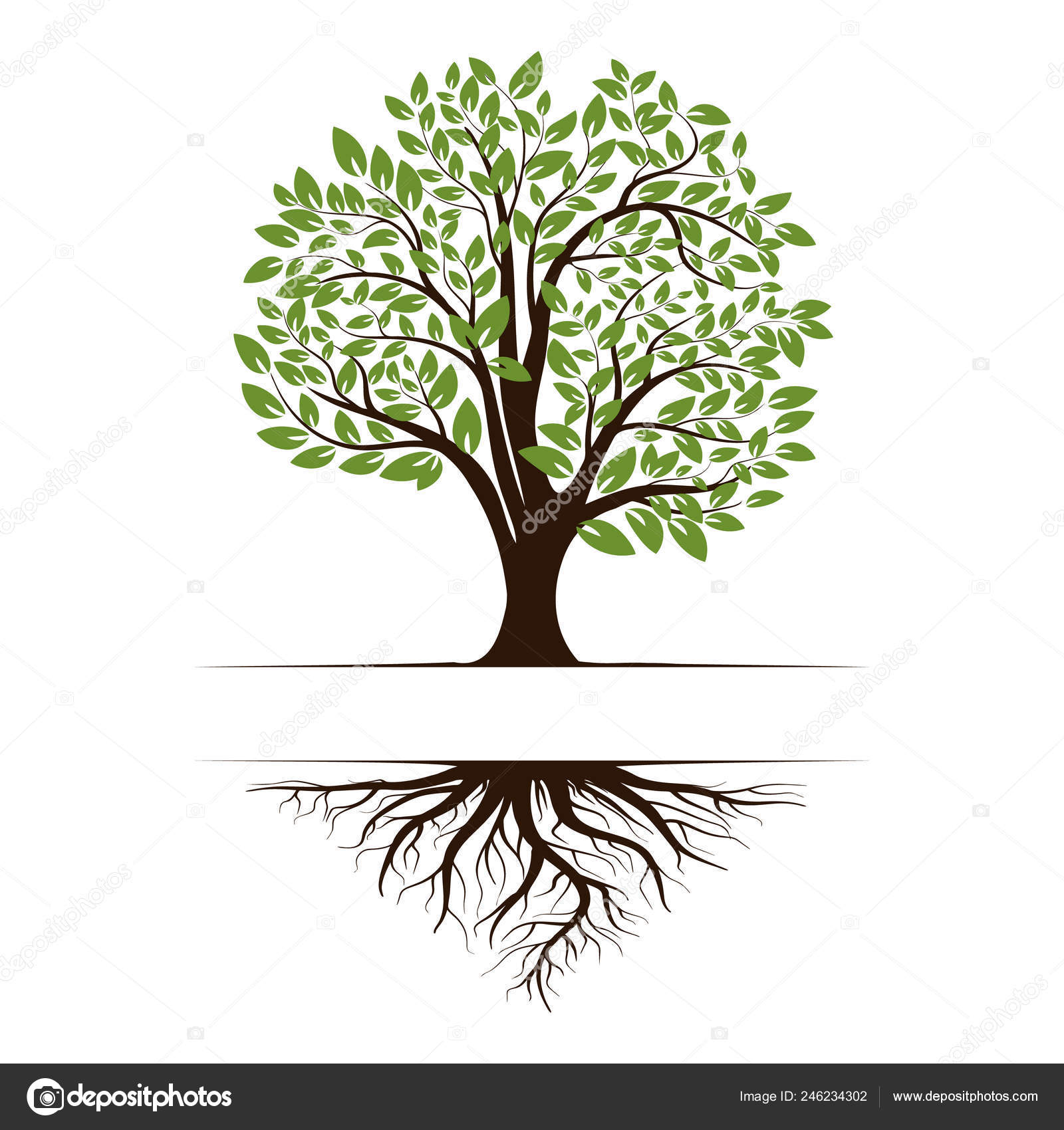 Icon: leaf with roots | Logo Green Tree Roots Leaves Vector