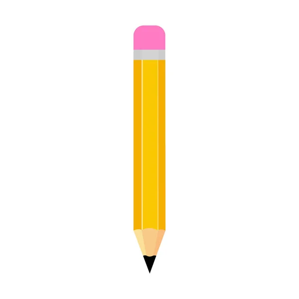 Bleistift Flache Vektordarstellung Isoliert Auf Weißem Hintergrund — Stockvektor