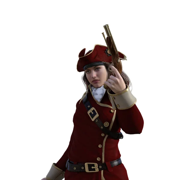 帽子と銃を持つ海賊 — ストック写真