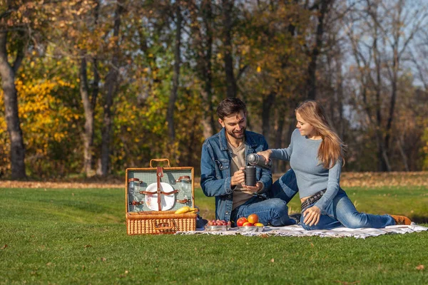 The couple had an outdoor picnic in the park