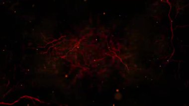 Halloween Animated Scene with Pentagram, Demon Symbol, and Fiery Energy Background