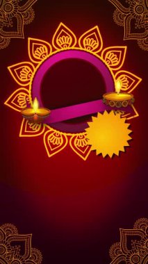 A festive Diwali background featuring traditional lamps, a vibrant mandala, and a rich color scheme for a celebratory atmosphere.