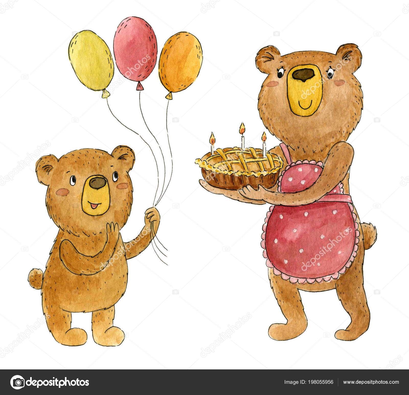 teddy bear watercolor painting