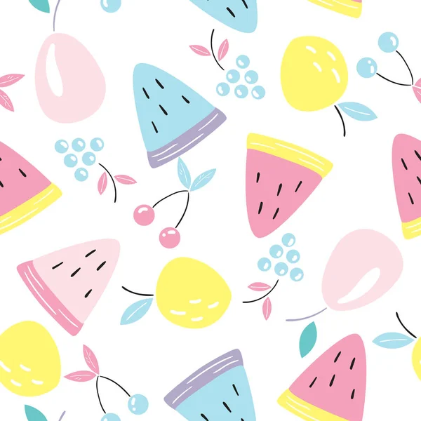 Seamless pattern with cute fruits vector illustration Royalty Free Stock Vectors