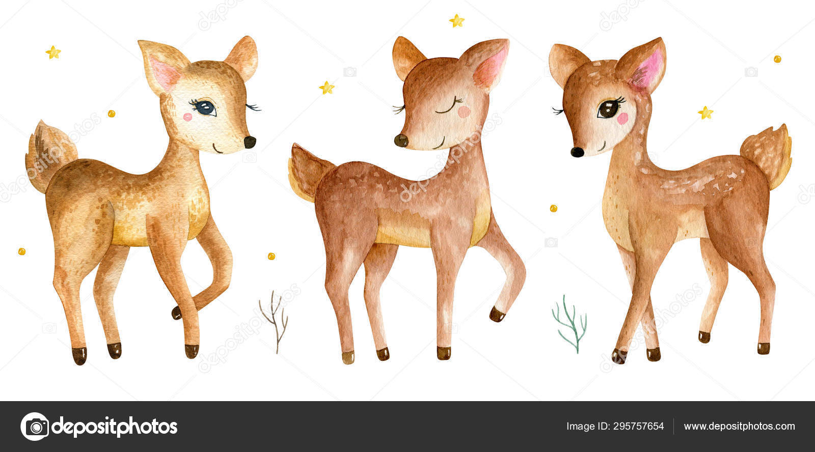 Lindo bebé ciervo animal para el jardín de infantes, guardería ilustración  aislada para la ropa de los niños, patrón. Acuarela Dibujado a mano para el  diseño de fundas telefónicas, carteles infantiles, postales —, image size:1600x888