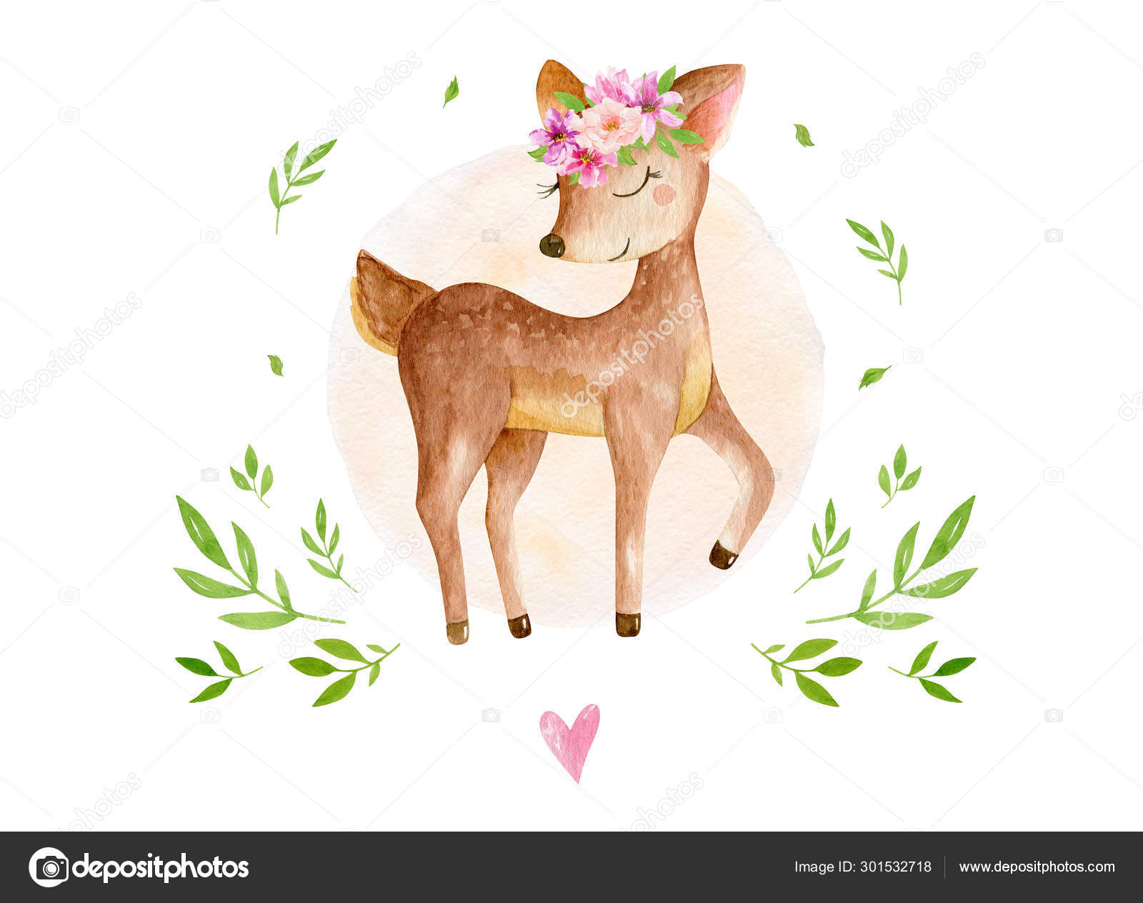 Bebe Cerf Mignon Animal Pour La Maternelle Illustration Isolee De Pepiniere Pour Vetements Pour Enfants Motif Bebe Cerf Mignon Animal Pour La Maternelle Illustration Isolee De Pepiniere Pour Vetements Pour Enfants Motif