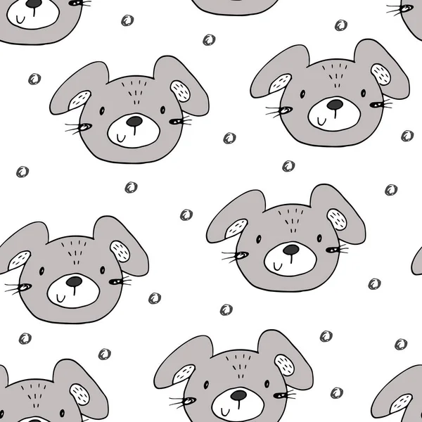 Naadloze patroon met schattig hondje. vectorillustratie — Stockvector