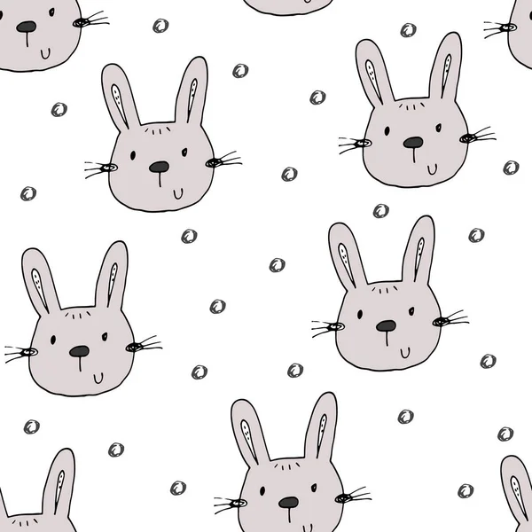 Sevimli küçük tavşan ile Seamless modeli. vektör çizim