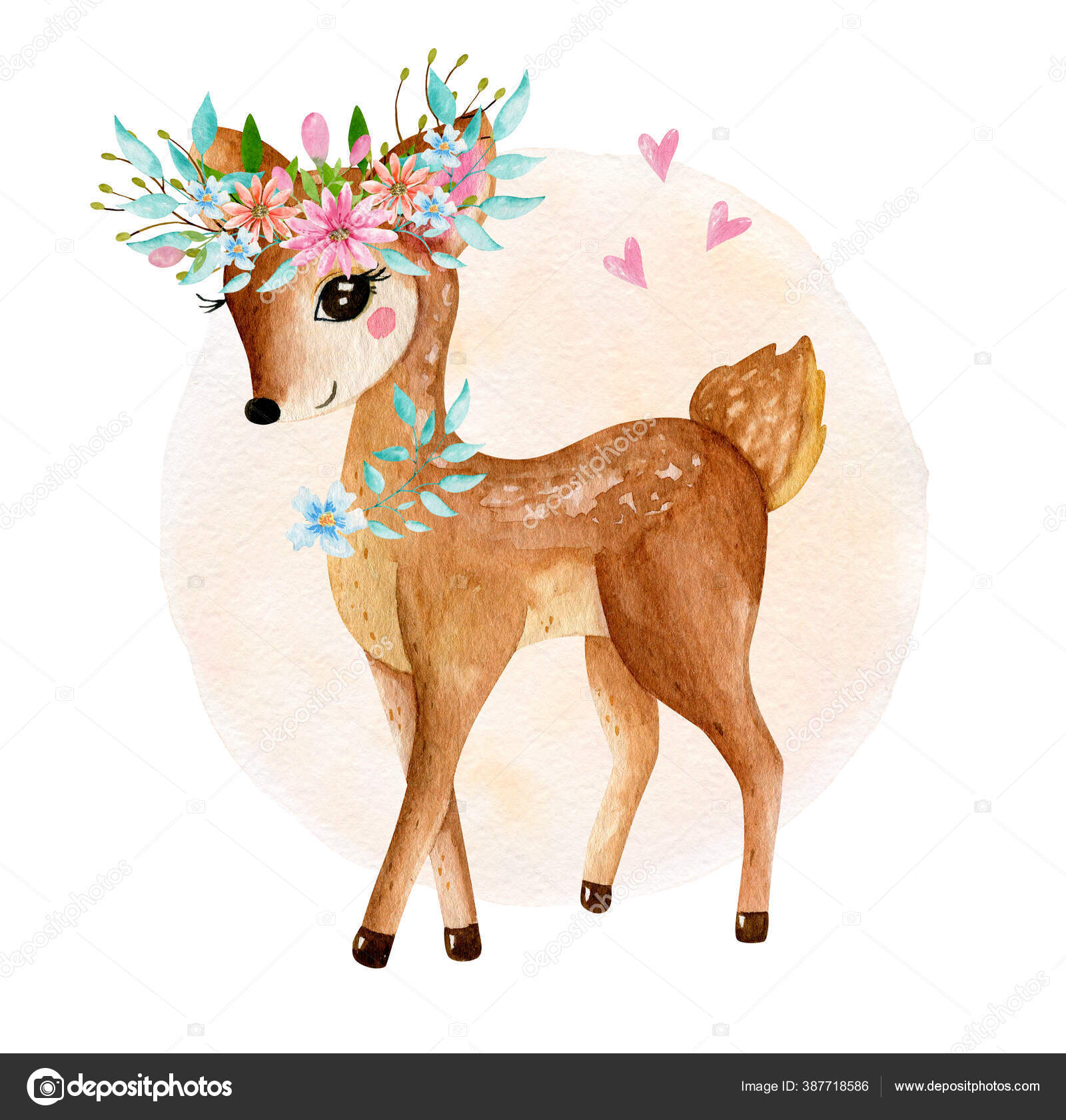 Lindo bebé ciervo animal para el jardín de infantes, guardería ilustración  aislada para la ropa de los niños, patrón. Acuarela Dibujado a mano para el  diseño de fundas telefónicas, carteles infantiles, postales, image size:1600x1680