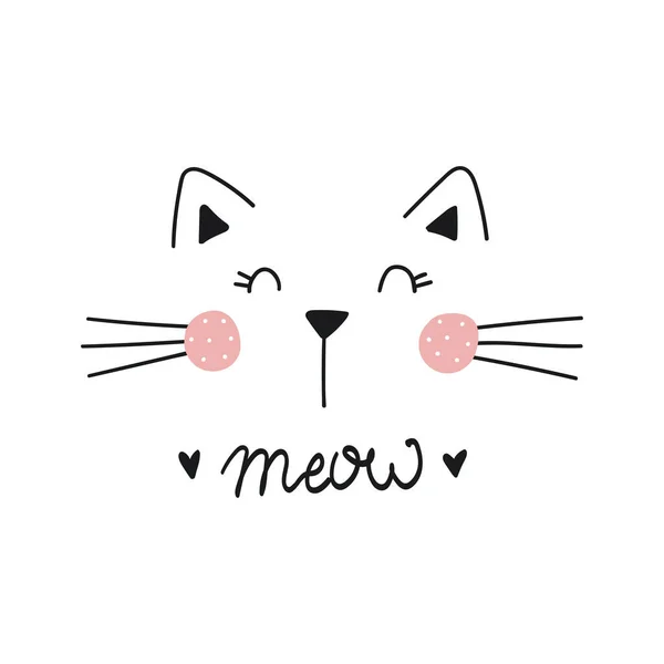 Cute Cat Vector Design Παιδική Εικονογράφηση Για Σχολικά Βιβλία Και — Διανυσματικό Αρχείο