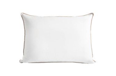 Beyaz arka planda izole edilmiş beyaz yastık