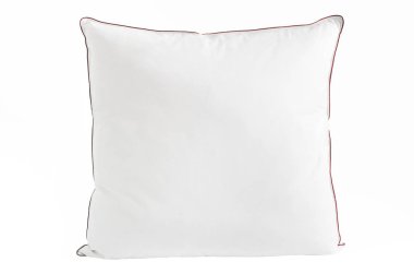 Beyaz arka planda izole edilmiş beyaz yastık