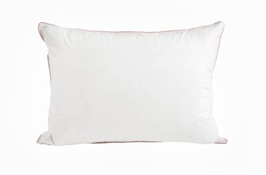 Beyaz arka planda izole edilmiş beyaz yastık