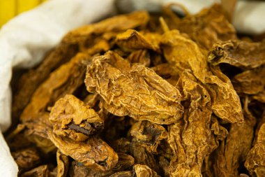 Mexico City 'deki San Juan pazarında kurutulmuş acı biber..