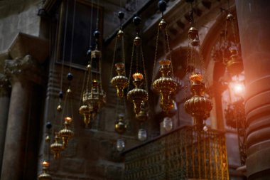 Jerusalem, İsrail - 19 Haziran 2018: Şapel St Helena veya kilisenin Kutsal Haç Kilisesi Kutsal Mezar, Jerusalem, İsrail.