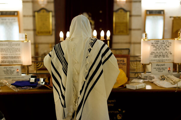 Jew praying in a synagogue