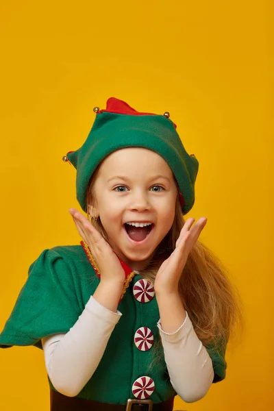 Elfo de Natal animado olhando para a câmera — Fotografia de Stock