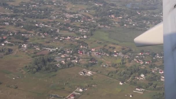 View of Imphal and surrounding area in slow motion from plane window just before landing. — Stock Video