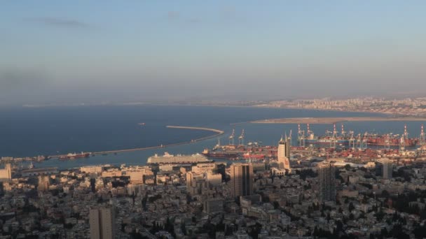 Haifa, Israele - 27 settembre 2019: 4k timelapse del porto di Haifas — Video Stock