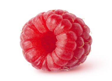 İzole meyve. Kırpma yolu ile beyaz arka plan üzerinde izole bir olgun ahududu meyve