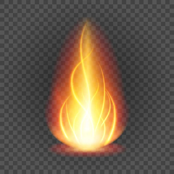 Luz de llama de fuego abstracta en la ilustración del vector de fondo negro . — Vector de stock