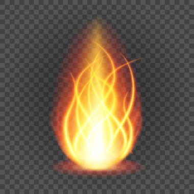 Alev arka ateş etmek siyah arka plan vektör çizim üzerinde ışık. Yanan alevler yarı saydam öğeleri özel efekt.