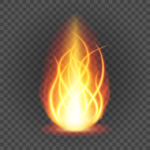 抽象的火灾火焰灯黑色背景矢量图 燃烧火焰半透明的元素特别效果 — 图库矢量图片