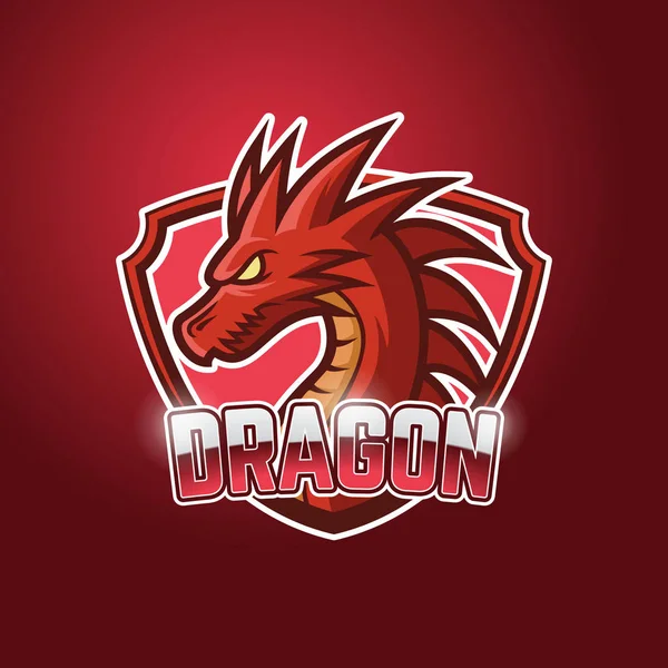 赤いドラゴンの Esport のロゴのテンプレート — ストックベクタ