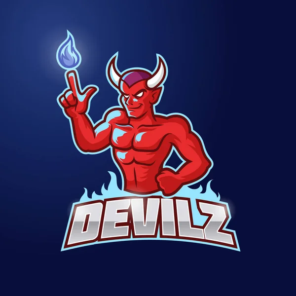 赤い悪魔の Esport のロゴのテンプレート — ストックベクタ
