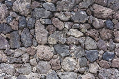 Farklı şekil ve büyüklükte taş duvar duvar
